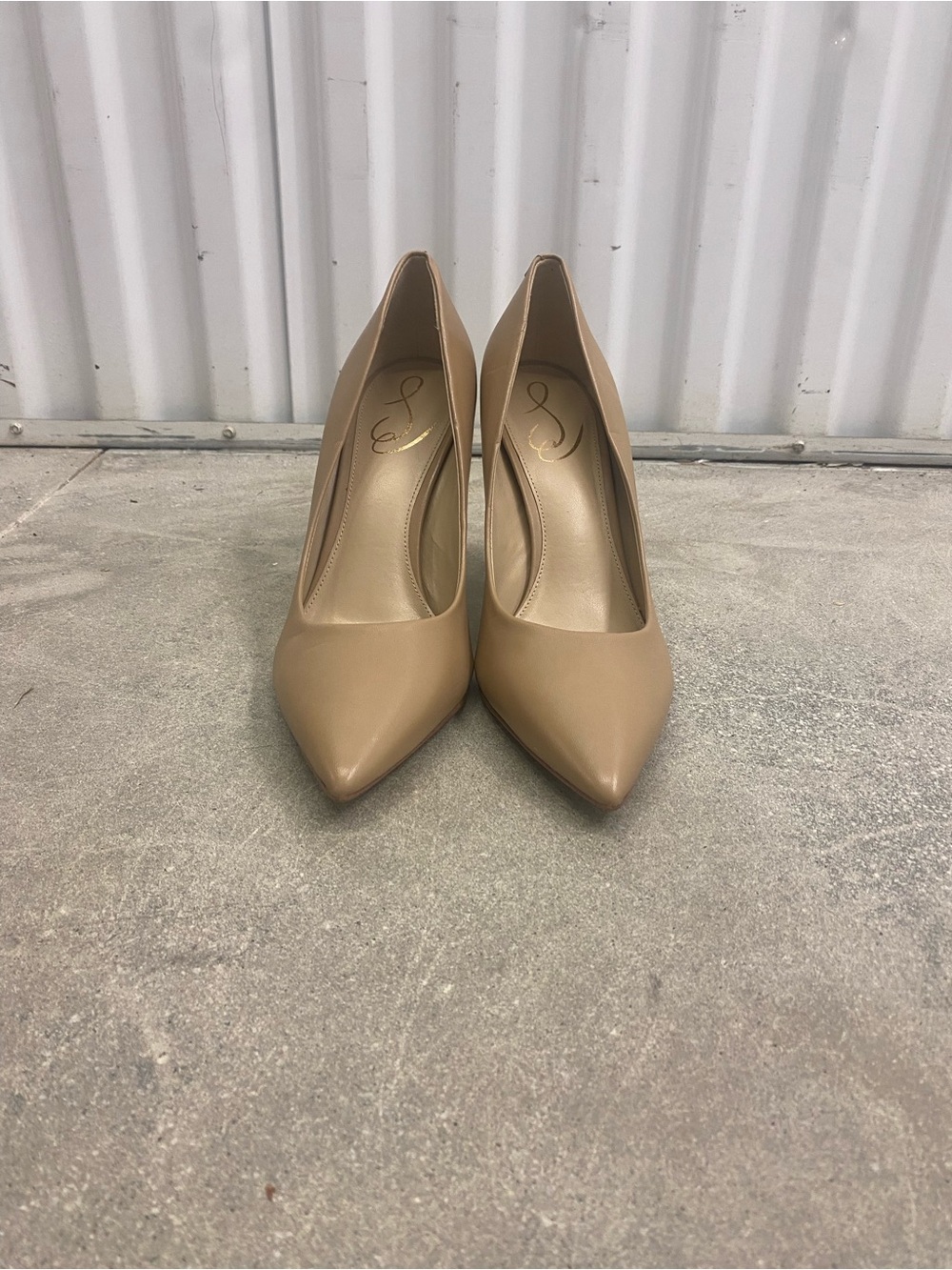 NEW Sam Edelman Classic Women's Pointed Toe High Heels in Nude, Size 9 - Picture 3 of 6